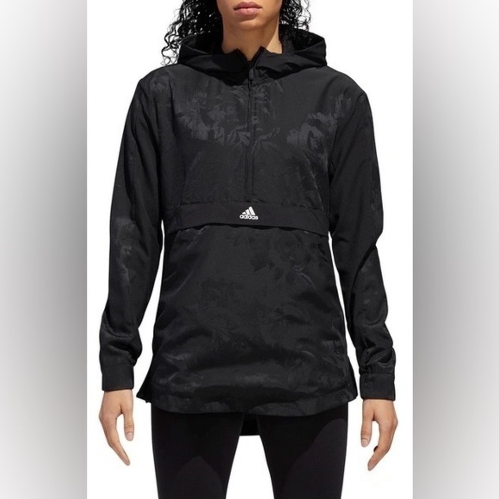 Adidas Rose Woven Shell Windbreaker Jacket, Black